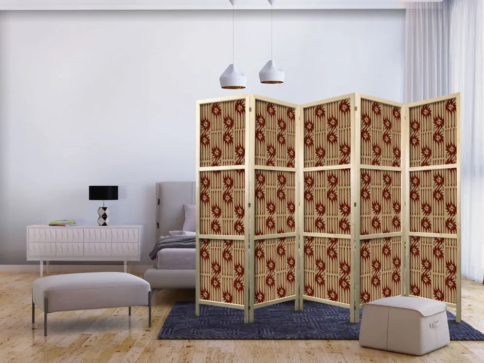 Parawan japoński Abstrakcje 225x172 cm 5-częściowy wielokolorowy | MIRAT.