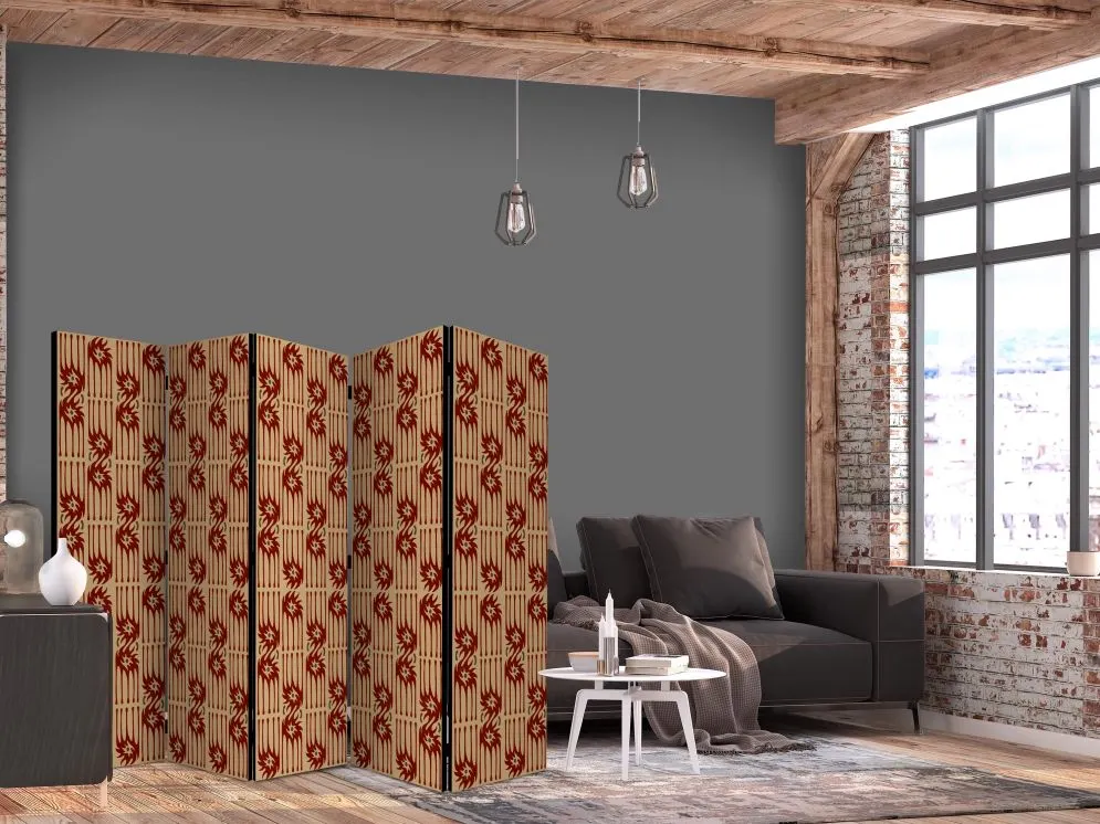 Parawan jednostronny Tła i desenie 225x172 cm 5-częściowy wielokolorowy | MIRAT.
