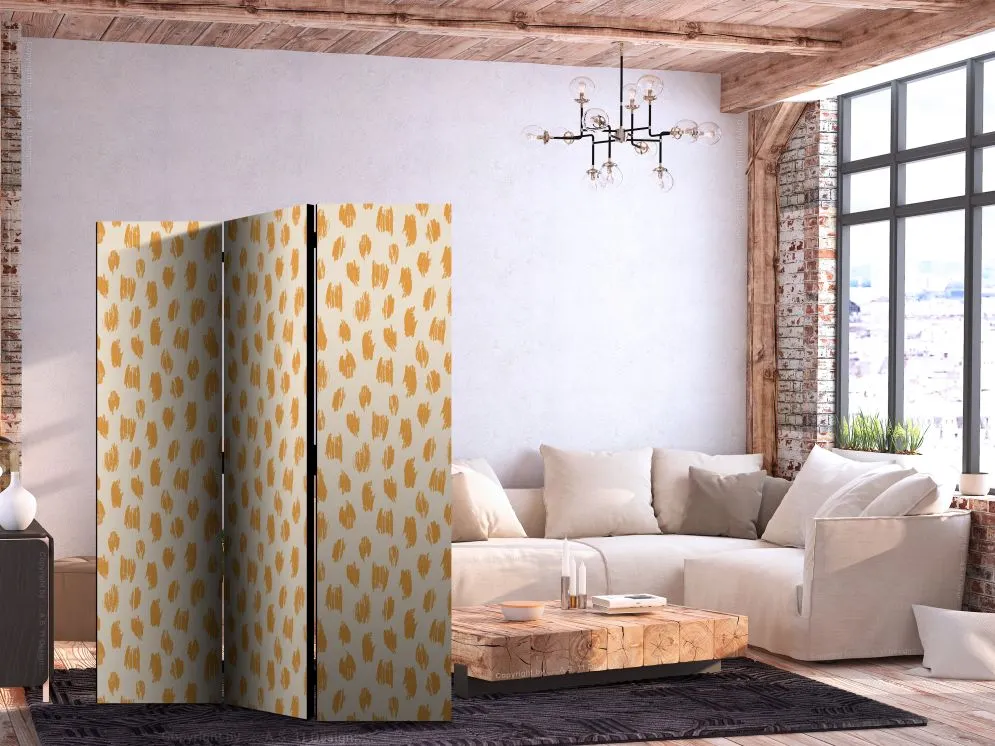 Parawan jednostronny Abstrakcje 135x172 cm 3-częściowy biały | MIRAT.