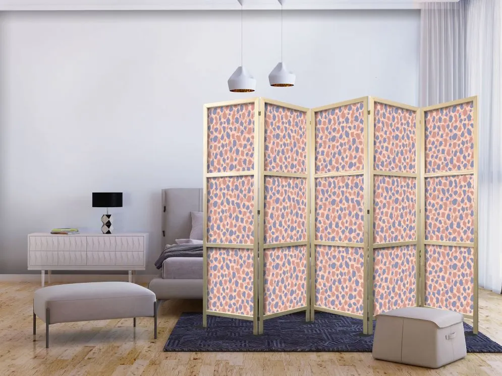 Parawan japoński Tła i desenie 225x172 cm 5-częściowy beżowy | MIRAT.