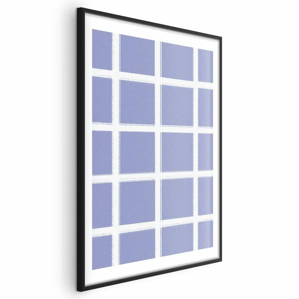 Plakat Białe linie 21x30 cm z ramą czarną z marginesem | MIRAT.