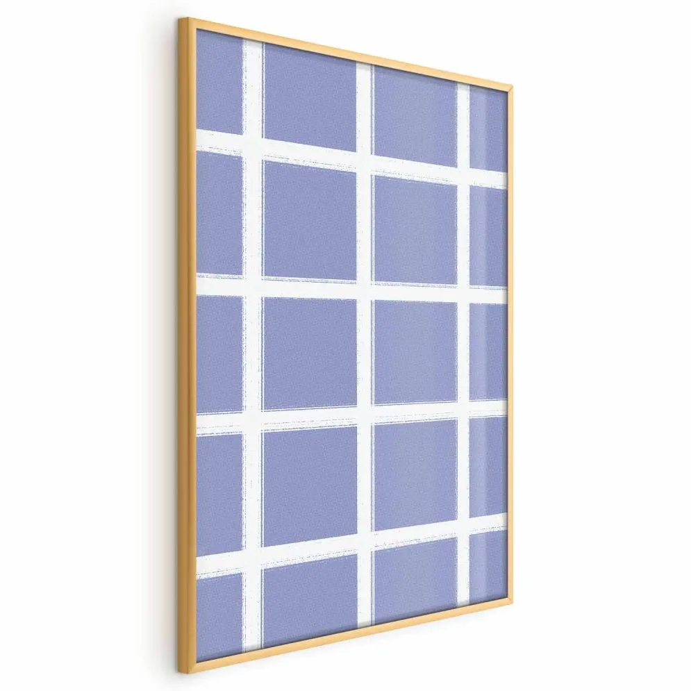 Plakat Białe linie 21x30 cm z ramą złotą bez marginesu | MIRAT.
