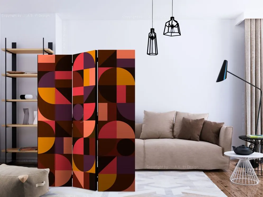 Parawan jednostronny Tła i desenie 135x172 cm 3-częściowy wielokolorowy | MIRAT.