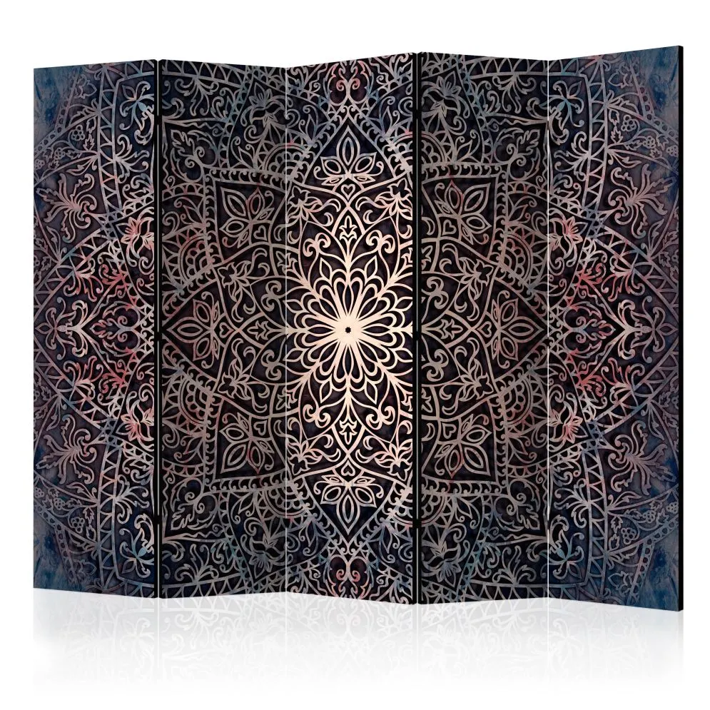 Parawan dwustronny Orient 225x172 cm 5-częściowy szary | MIRAT.