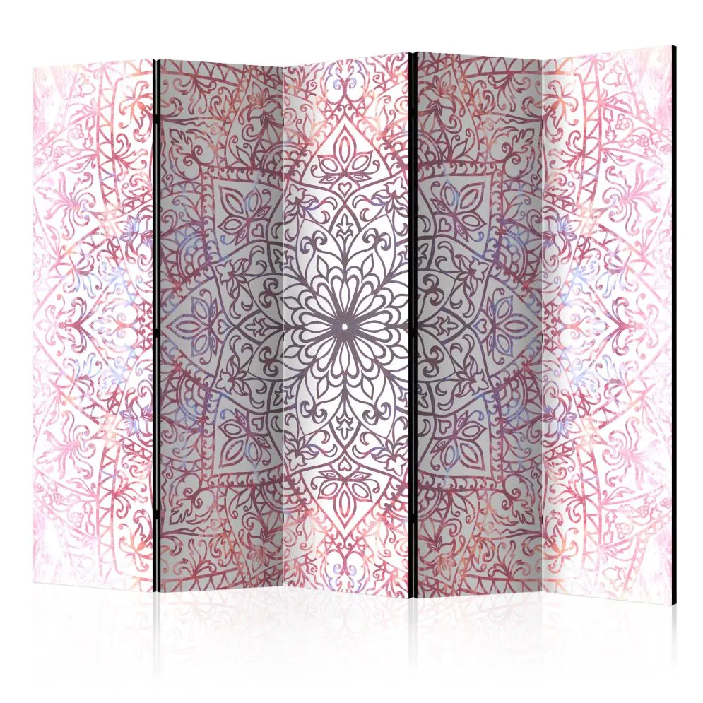 Parawan jednostronny Orient 225x172 cm 5-częściowy biały | MIRAT.