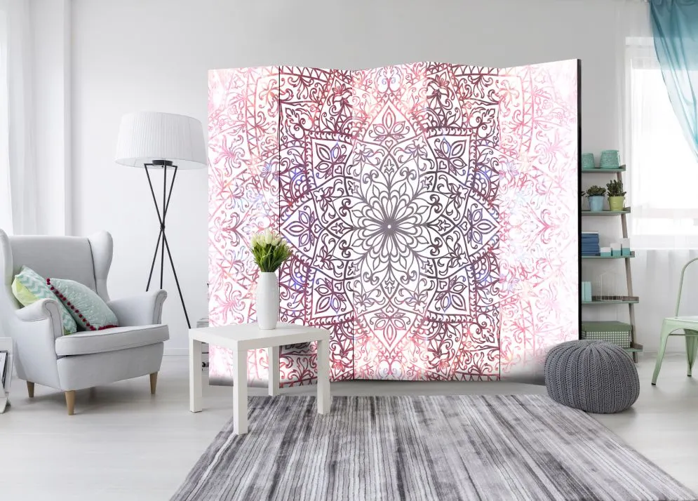 Parawan jednostronny Orient 225x172 cm 5-częściowy biały | MIRAT.