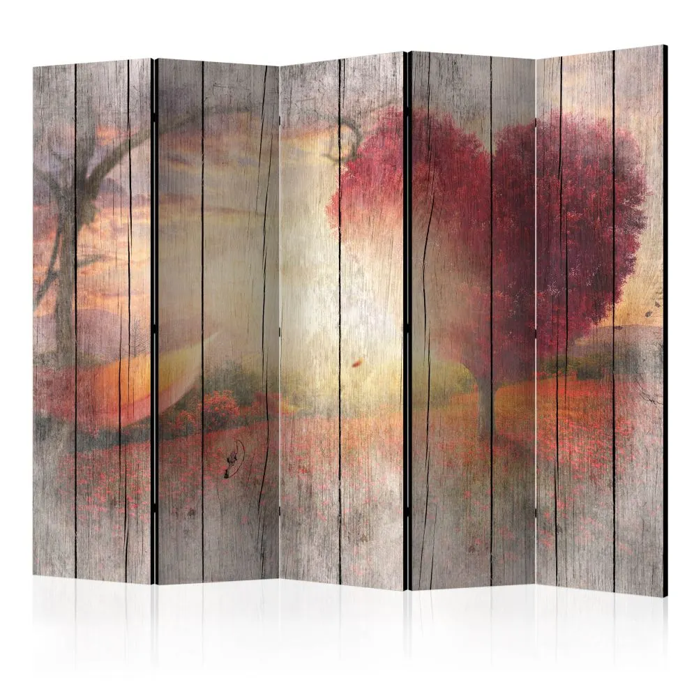 Parawan dwustronny Abstrakcje 225x172 cm 5-częściowy beżowy | MIRAT.
