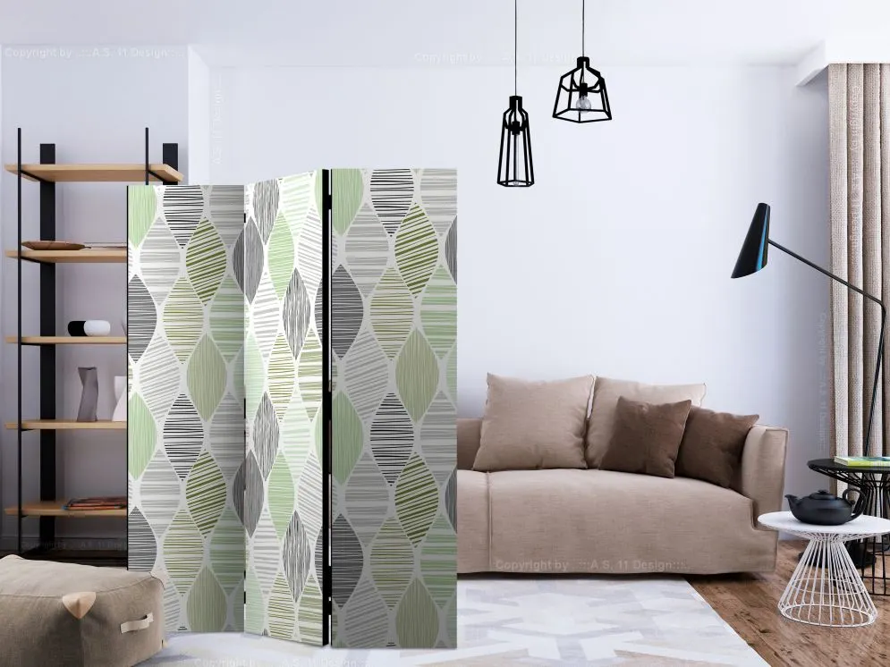 Parawan akustyczny Tła i desenie 135x172 cm 3-częściowy czarny | MIRAT.