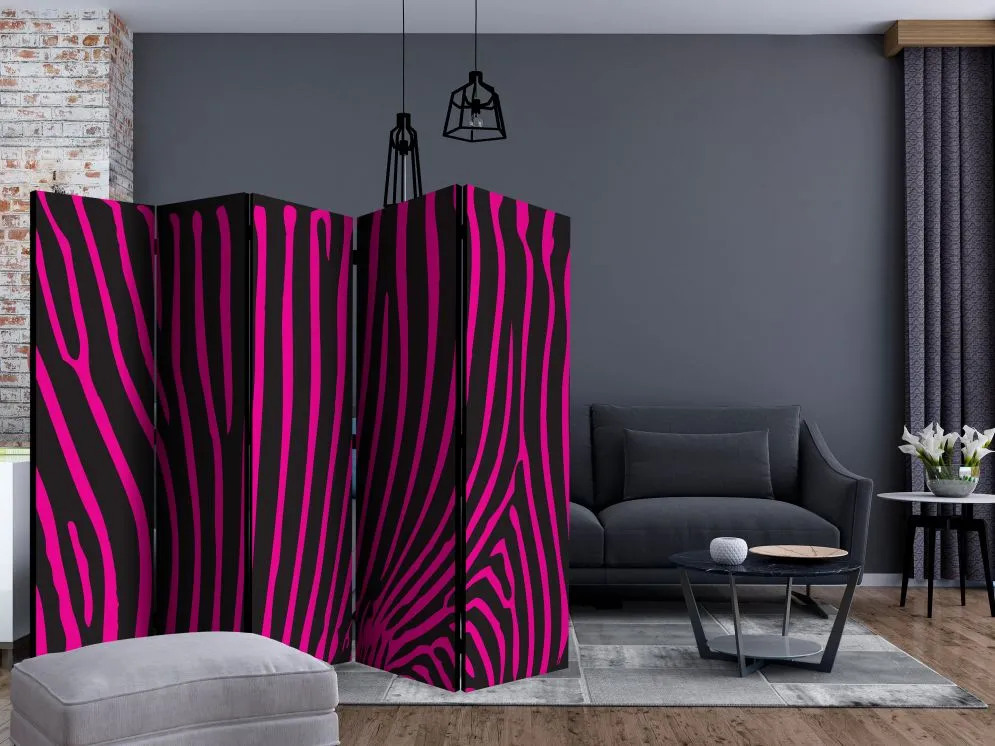 Parawan akustyczny Tła i desenie 225x172 cm 5-częściowy czarny | MIRAT.