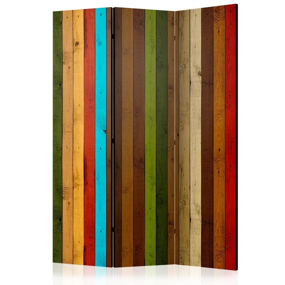 Parawan dwustronny Tła i desenie 135x172 cm 3-częściowy brązowy | MIRAT.