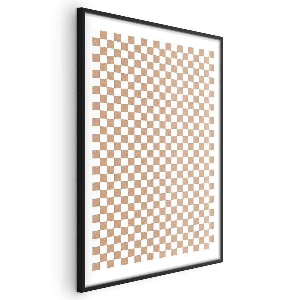 Plakat Brązowa geometria 21x30 cm z ramą czarną z marginesem | MIRAT.