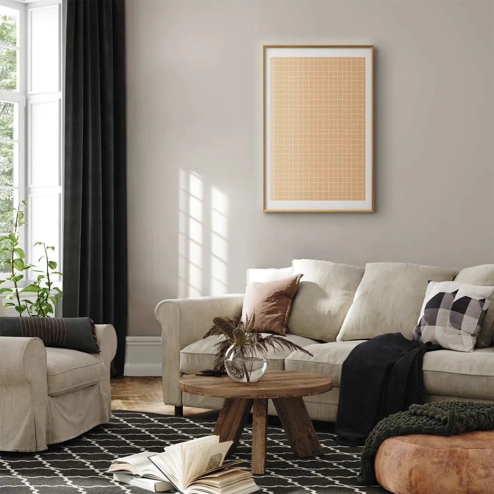 Plakat Linie i szum 21x30 cm z ramą złotą z marginesem | MIRAT.