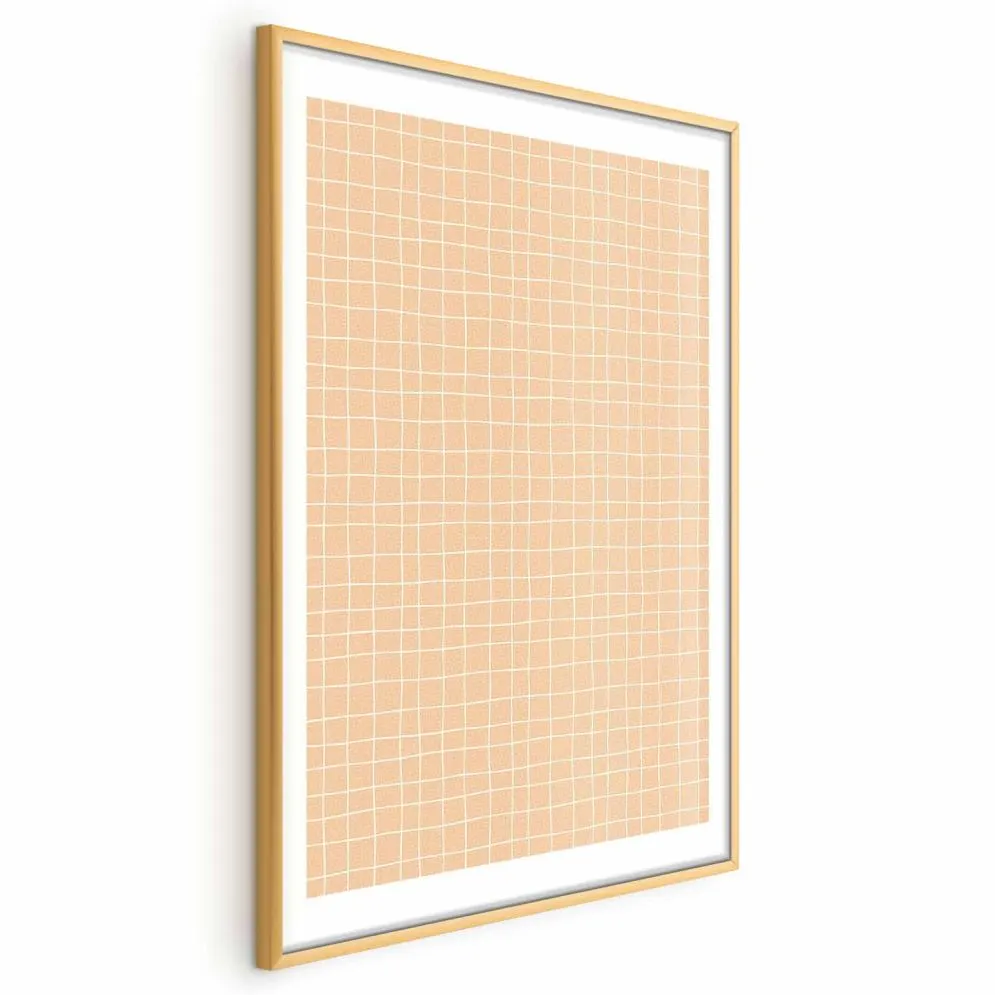 Plakat Linie i szum 21x30 cm z ramą złotą z marginesem | MIRAT.