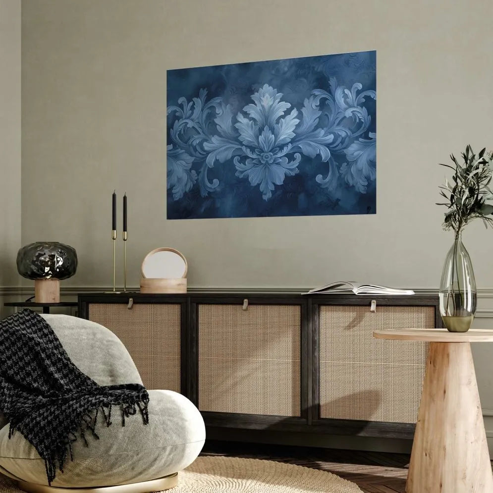 Plakat Błękitny ornament 42x29,7 cm bez ramy bez marginesu | MIRAT.