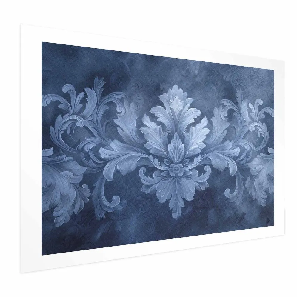 Plakat Błękitny ornament 42x29,7 cm bez ramy z marginesem | MIRAT.