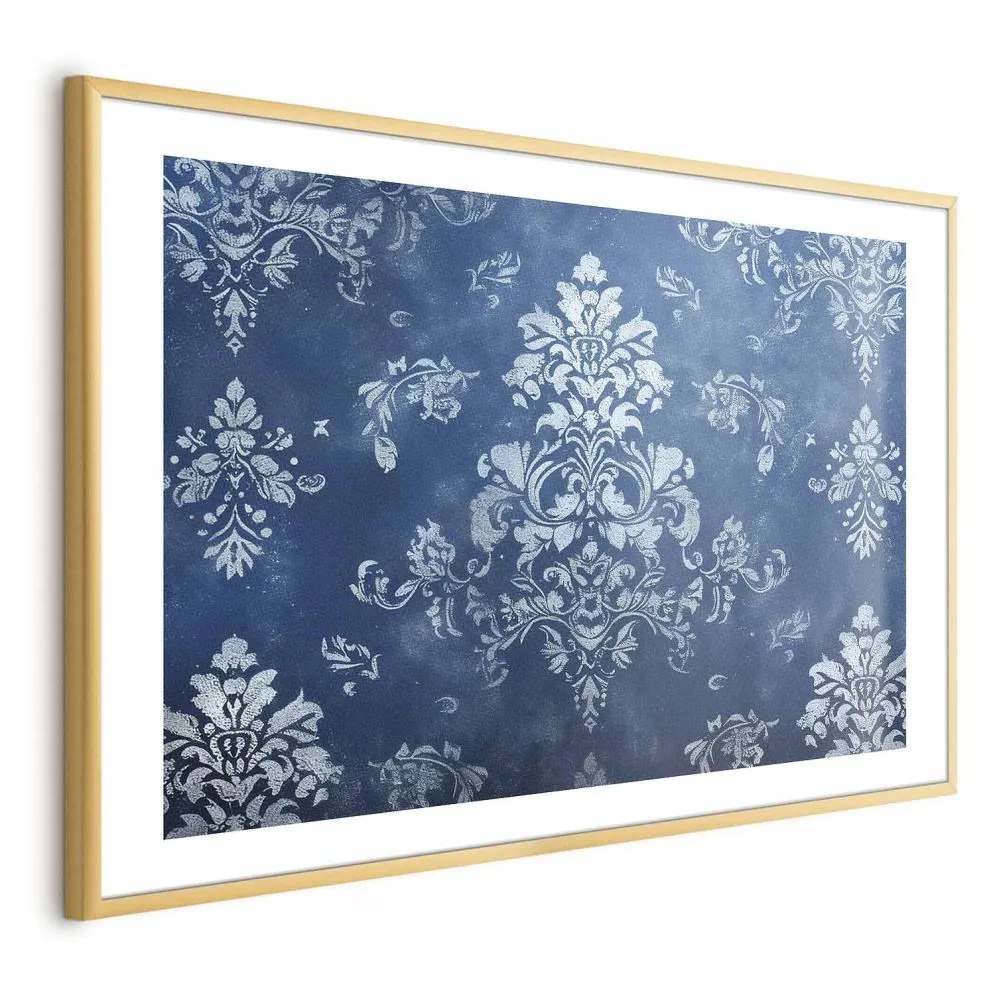 Plakat Retro ornament 60x40 cm z ramą złotą z marginesem | MIRAT.