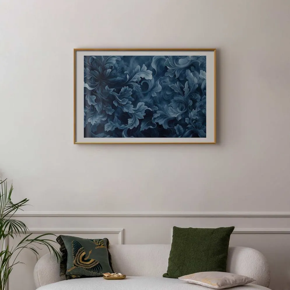 Plakat Abstrakcyjne ornamenty 60x40 cm z ramą złotą z marginesem | MIRAT.