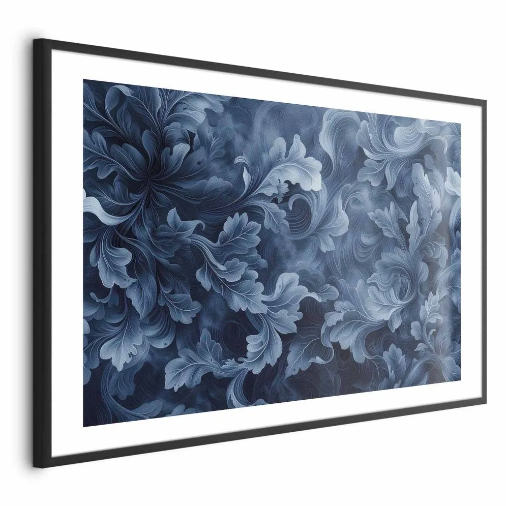 Plakat Abstrakcyjne ornamenty 60x40 cm z ramą czarną z marginesem | MIRAT.
