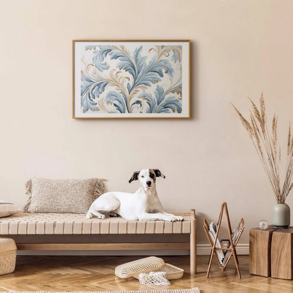 Plakat Barokowe pnącze 60x40 cm z ramą złotą z marginesem | MIRAT.