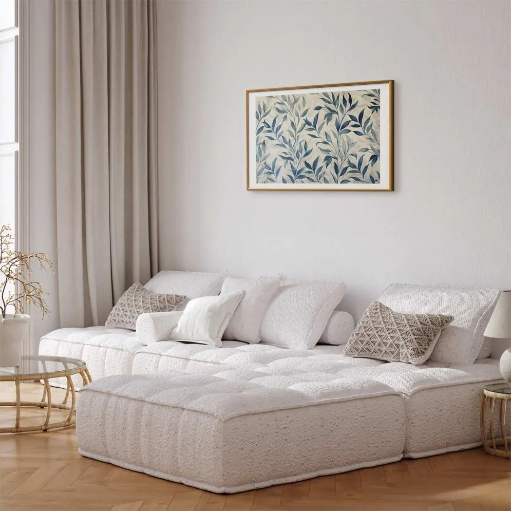 Plakat Motyw botaniczny 42x29,7 cm z ramą złotą z marginesem | MIRAT.