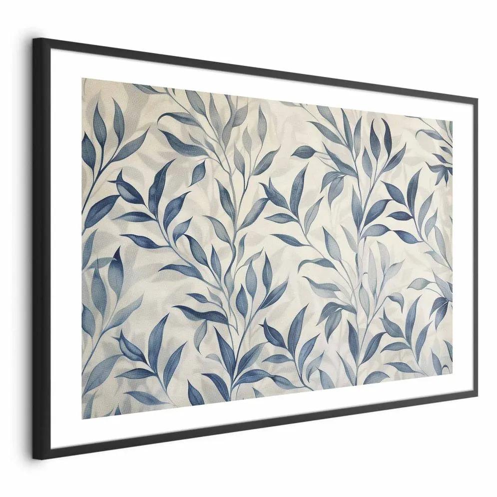 Plakat Motyw botaniczny 60x40 cm z ramą czarną z marginesem | MIRAT.