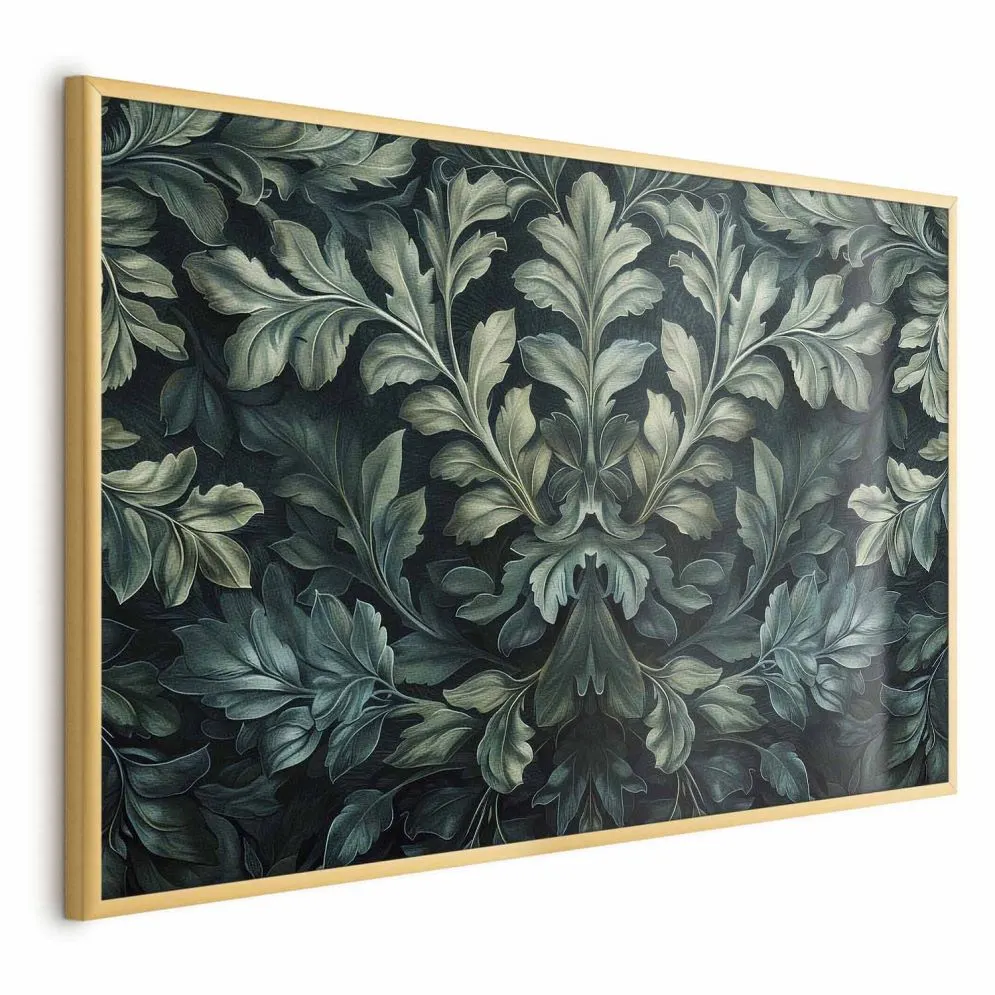 Plakat Wiktoriańskie liście 60x40 cm z ramą złotą bez marginesu | MIRAT.