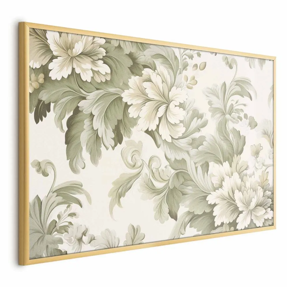 Plakat Vintage kwiaty 42x29,7 cm z ramą złotą bez marginesu | MIRAT.