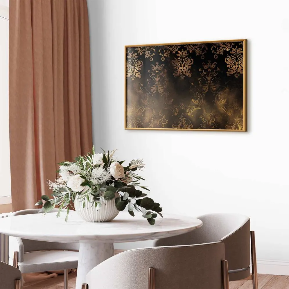 Plakat Barokowe wzory 30x21 cm z ramą złotą bez marginesu | MIRAT.