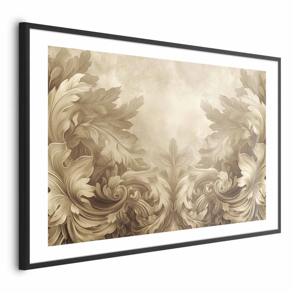 Plakat Rzeźbione ornamenty 42x29,7 cm z ramą czarną z marginesem | MIRAT.