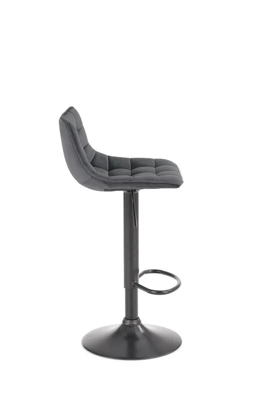 Hoker H-95 szary tapicerowany aksamitem z oparciem | MIRAT. w stylu GLAMOUR kolekcja