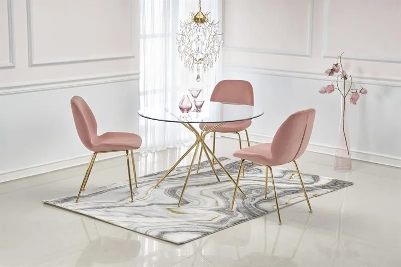 Stół RONDO 110x110 okrągły szklany do jadalni | MIRAT. w stylu GLAMOUR kolekcja