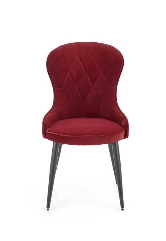 Krzesło K366 VELVET bordowe aksamitne o opływowym kształcie | MIRAT. styl GLAMOUR