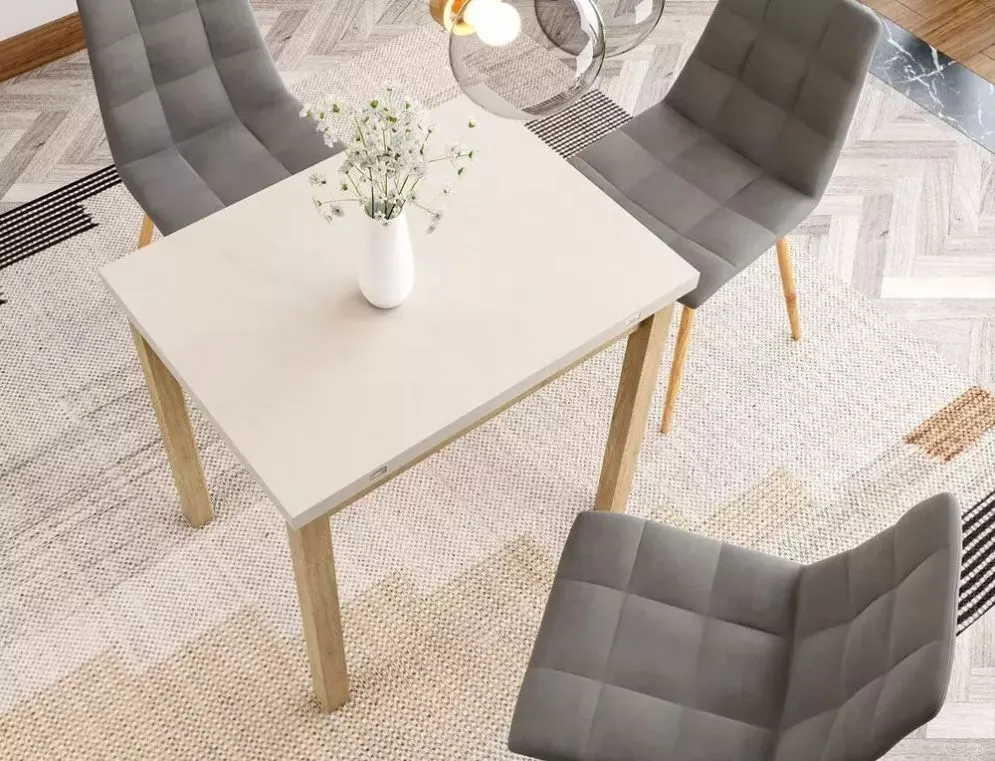 Stół Flip 60(120)x80 cm rozkładany kaszmir dąb | MIRAT styl SKANDYNAWSKI