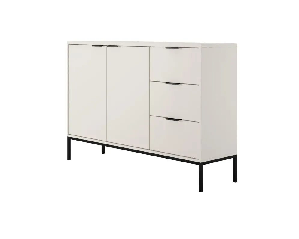Komoda AUSTIN 150 biała/czarna I sklep meblowy MIRAT. styl GLAMOUR kolekcja AUSTIN