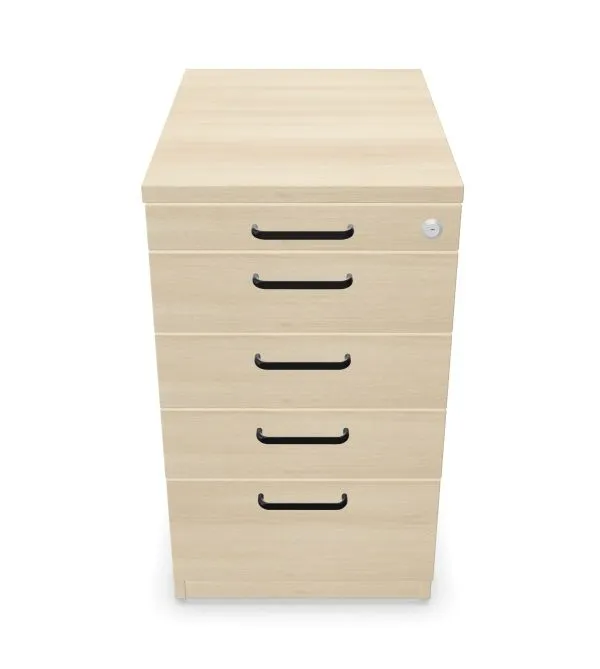 Kontenerek biurowy EASY SPACE 4D PB 43cm akacjowy zamykany I sklep meblowy MIRAT. styl SKANDYNAWSKI