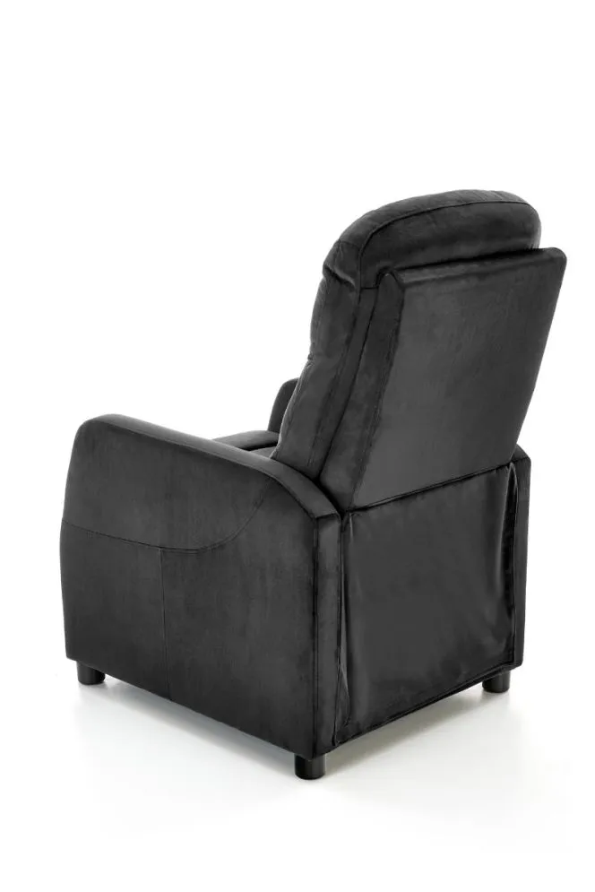Fotel FELIPE 2 VELVET czarny z funkcją relaks | MIRAT. styl LOFT
