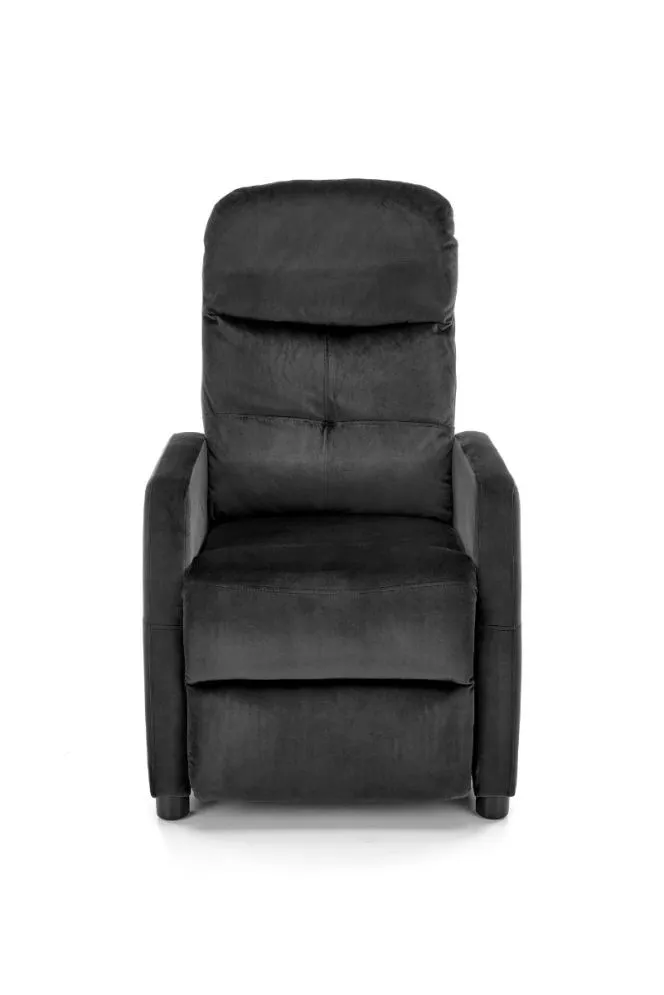 Fotel FELIPE 2 VELVET czarny z funkcją relaks | MIRAT. styl LOFT