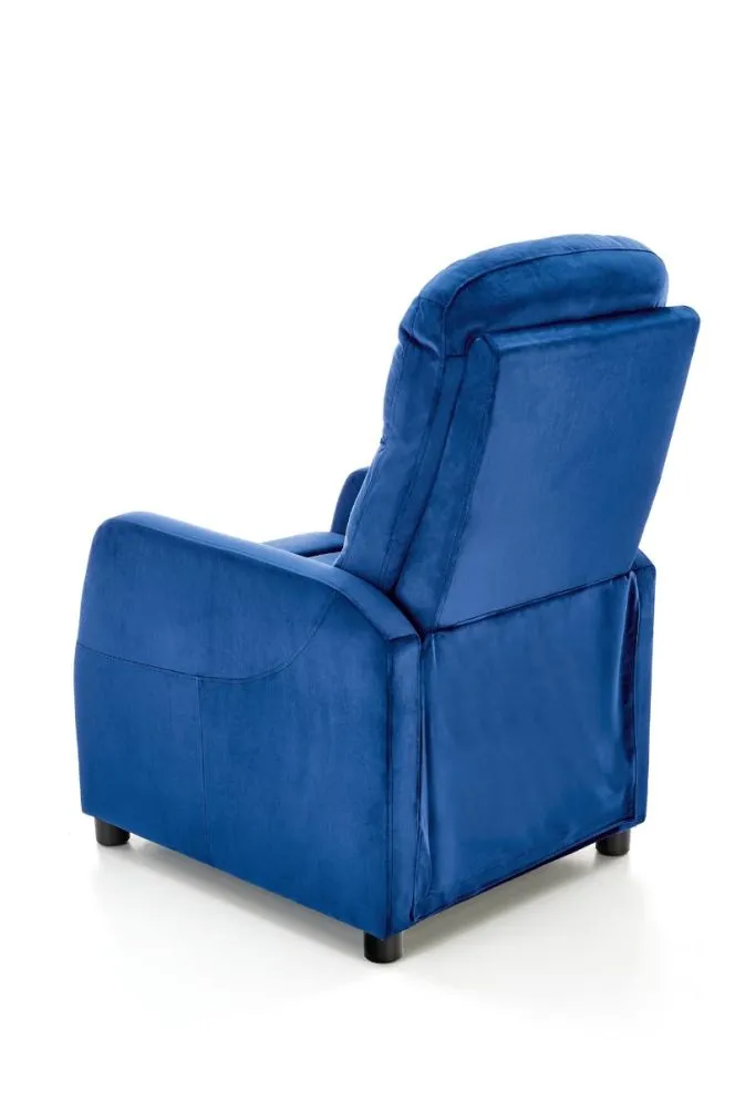 Fotel do salonu FELIPE 2 VELVET granatowy z funkcją relaks | MIRAT. styl LOFT