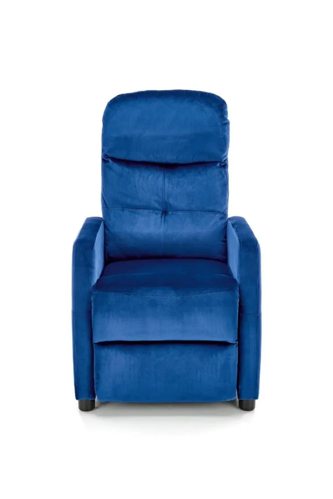 Fotel do salonu FELIPE 2 VELVET granatowy z funkcją relaks | MIRAT. styl LOFT