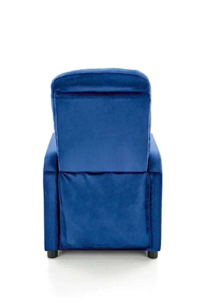 Fotel do salonu FELIPE 2 VELVET granatowy z funkcją relaks | MIRAT. styl LOFT