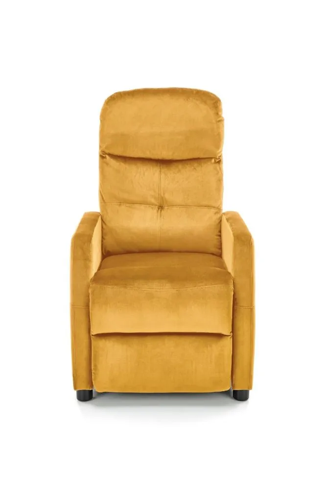 Fotel wypoczynkowy FELIPE 2 VELVET musztardowy rozkładany | MIRAT. styl LOFT