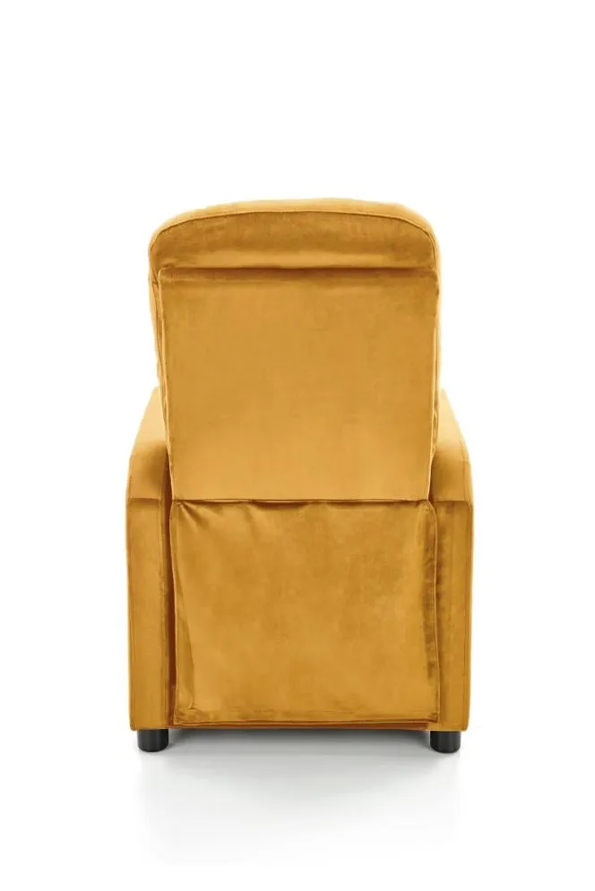 Fotel wypoczynkowy FELIPE 2 VELVET musztardowy rozkładany | MIRAT. styl LOFT