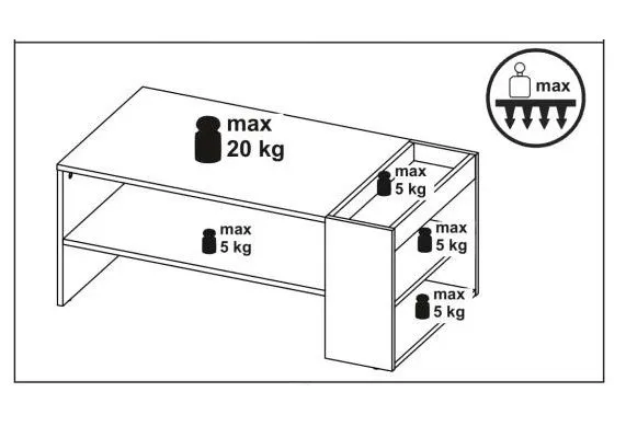 Ława MURCIA 100x55cm dąb artisan/czarna loftowa I sklep meblowy MIRAT.