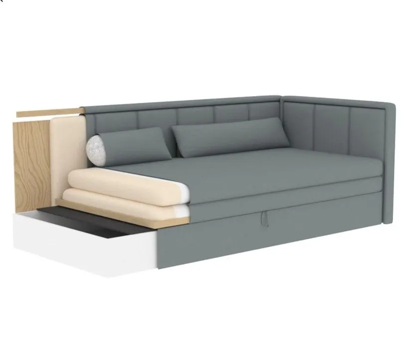 Welurowa sofa rozkładana z funkcją spania FULGEO fioletowa/różowa prawa I sklep meblowy MIRAT.