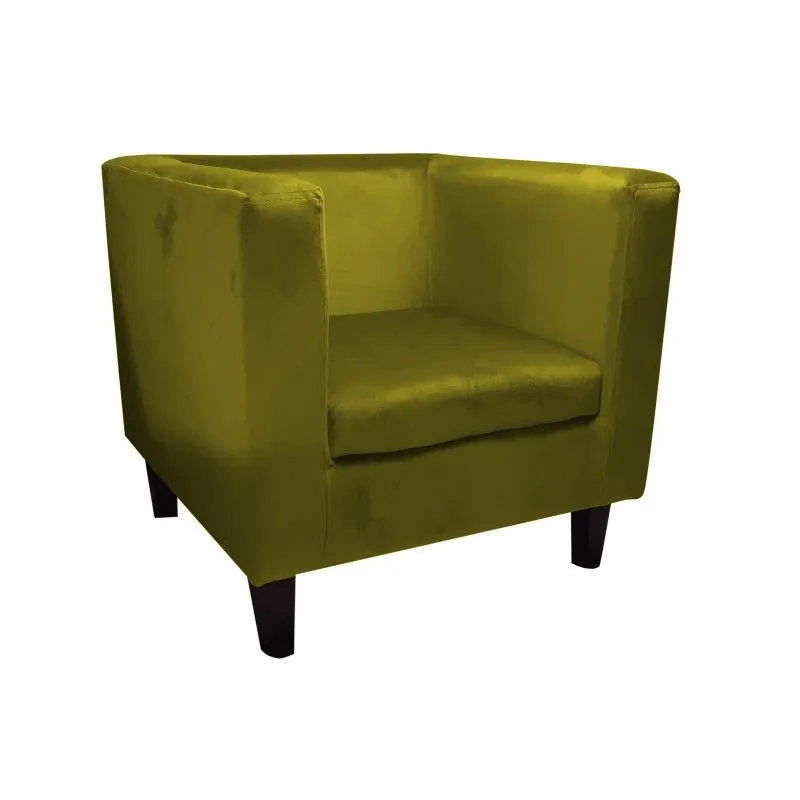 Fotel GRON BL VELVET oliwkowy tapicerowany aksamitem | MIRAT. w stylu  kolekcja