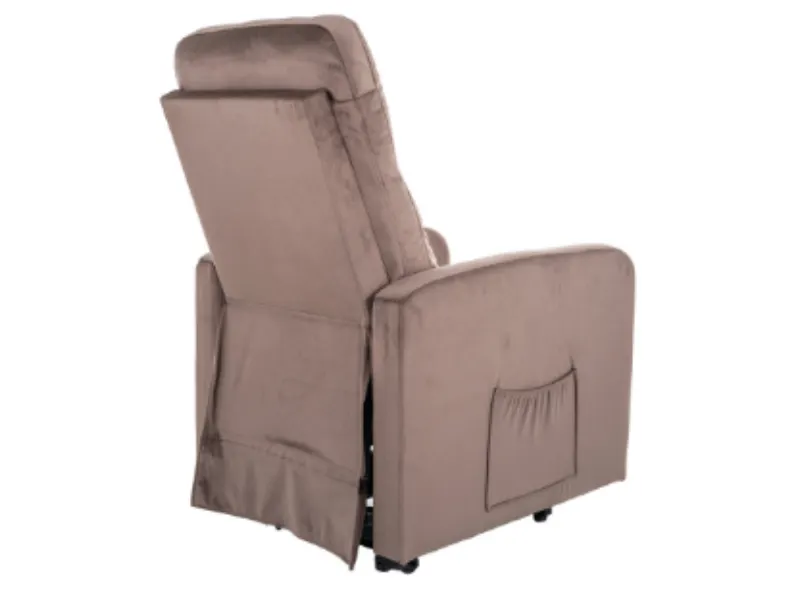 Aksamitny fotel z funkcją wstawania Otus II Velvet cappuccino | MIRAT