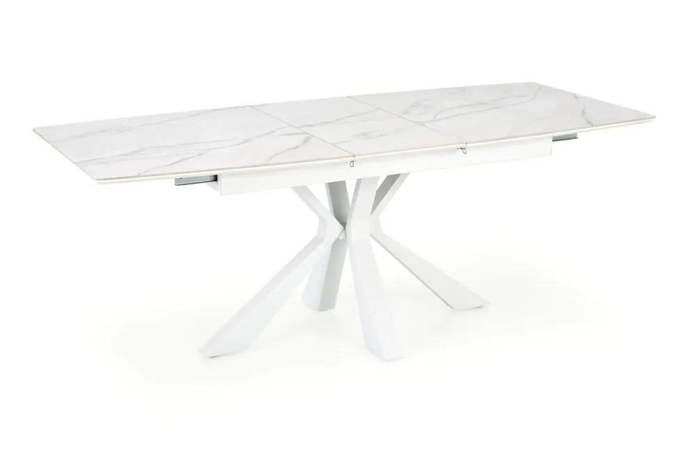 Stół rozkładany VIVALDI 160(200)x89 biały marmur w stylu glamour | MIRAT.