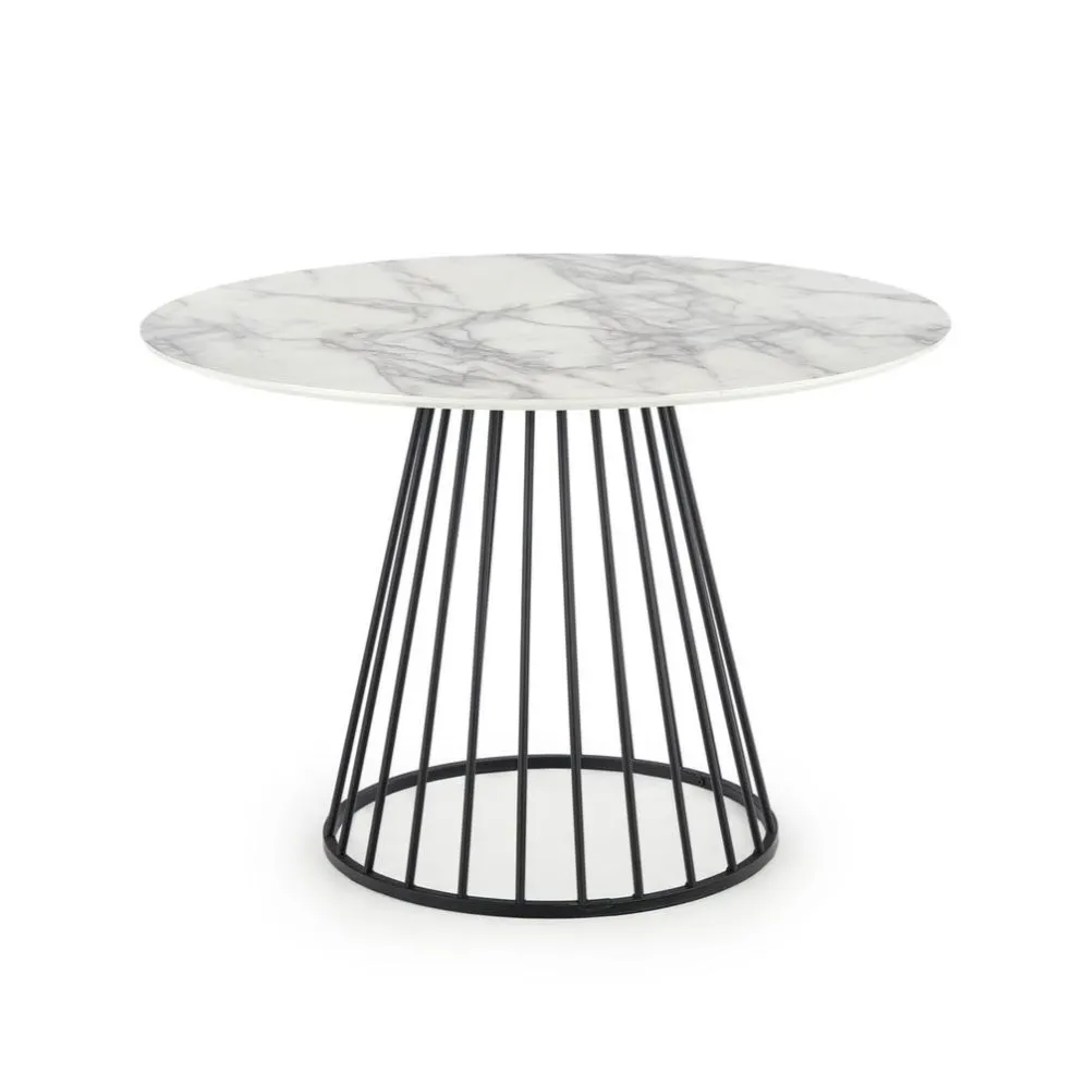 Stół okrągły BRODWAY 110x110 biały marmur/czarny designerski I sklep meblowy MIRAT. styl LOFT