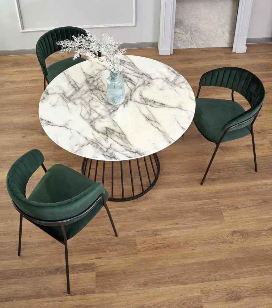 Stół okrągły BRODWAY 110x110 biały marmur/czarny designerski I sklep meblowy MIRAT. styl LOFT