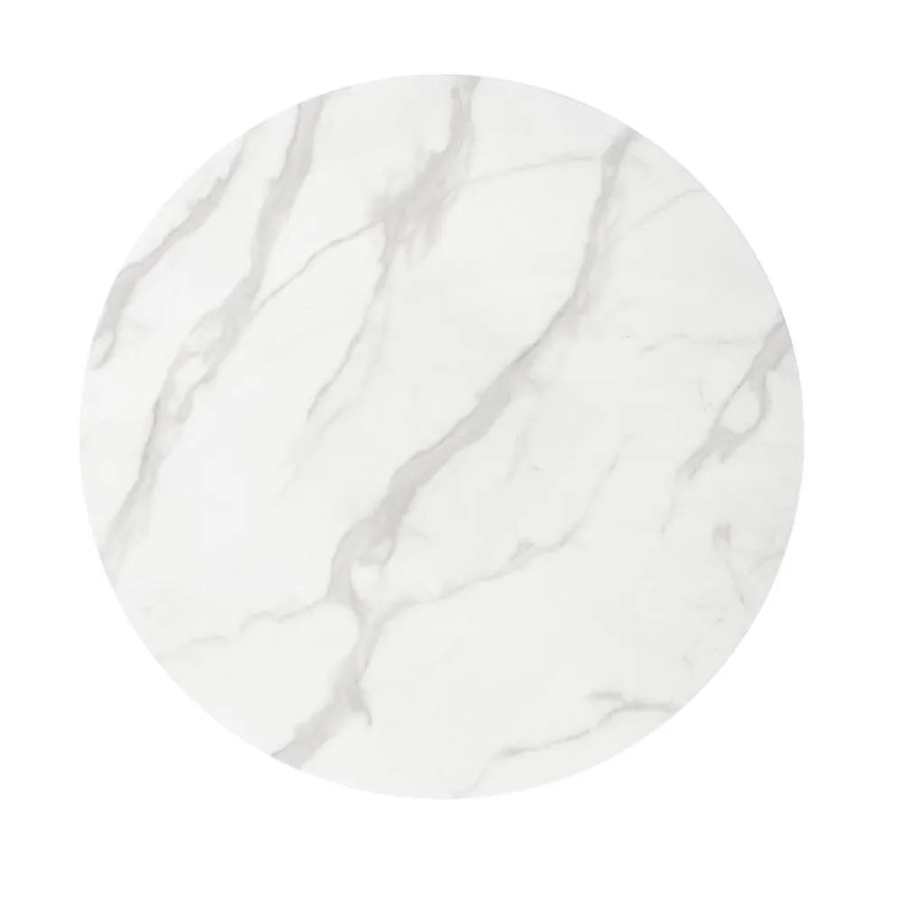 Stół okrągły CASEMIRO 90x90 biały marmur/złoty na jednej nodze | MIRAT. styl GLAMOUR